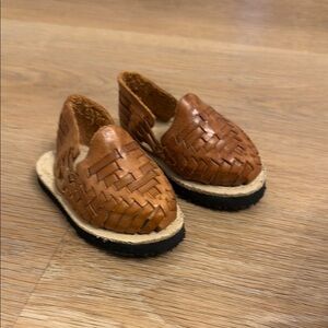 Brown Woven Leather Sandals from Mexico hand made
